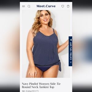 Navy polkadot tankini set NWOT